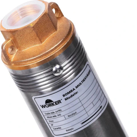 Bomba Submersa 2,5'' Multiestágio 1/2Hp 16 Estágios 220V Worker Poço Artesiano