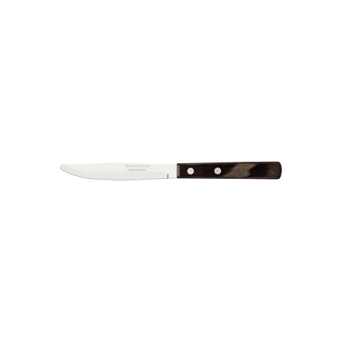 Faca De Mesa Tramontina Polywood 4 Polegadas Aço Inox Cabo Madeira Tratada Castanho Resistente