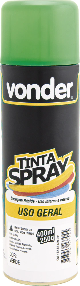 Tinta spray verde 400ml/250g - Vonder