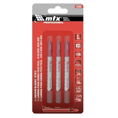 Lamina Serra Tico Tico 50 X 0,8 Mm Encaixe Fácil 3 Peças Mtx