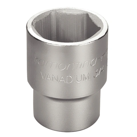 Soquete Sextavado 34 mm 3/4'' Hyper Drive Aço Cromo Vanádio Cromado DIN 3124 Tramontina PRO