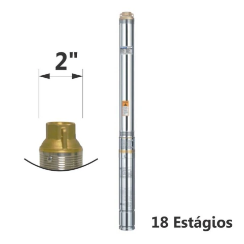 Motobomba Submersa tipo Caneta sem Caixa de Controle 1/3cv 60Hz Mono 220V ESUB-2/18S Eletroplas