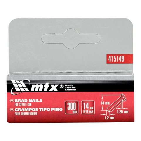Grampos Para Grampeadores Tipo 300 14 Mm Com Cabeça 1000 Peças Mtx T-Vt
