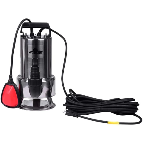 Bomba Submersa Aço Inox 1Hp 220V Com Boia 233L/min 9m Altura Worker