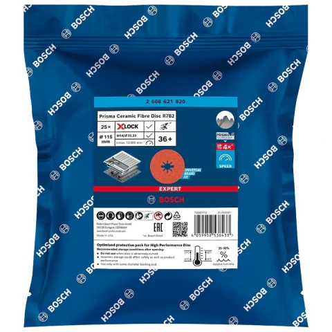 Disco Desbaste Bosch Expert Prisma Ceramic Ø115mm G36+ 25Pçs