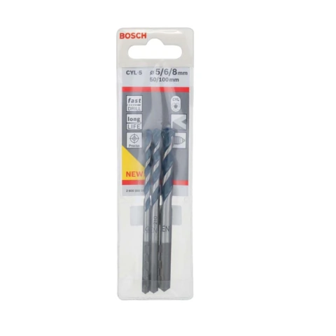 Jogo De 3 Brocas Para Concreto Cyl-5 Ø5-6-8 mm Bosch
