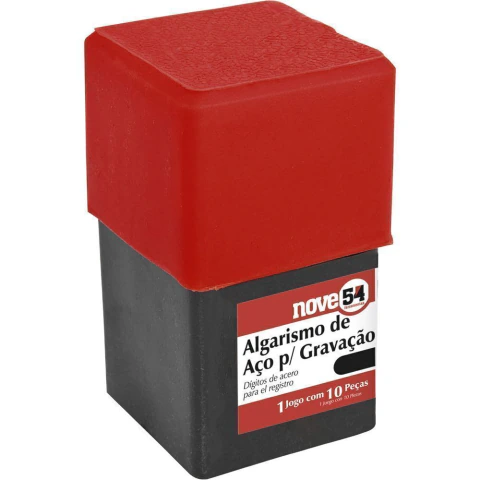 Algarismo de aço punção 4mm 0-9 para gravação Nove54