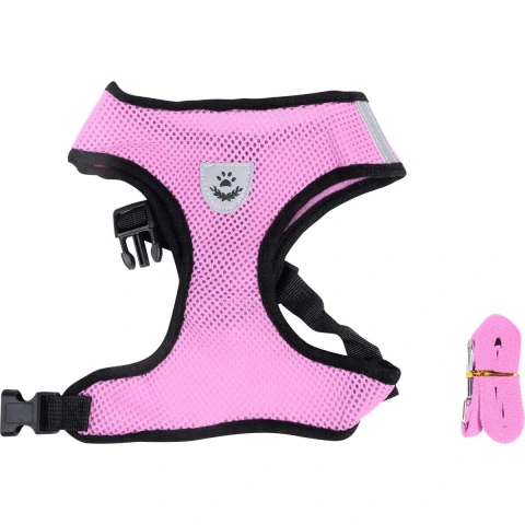 Guia Peitoral Rosa P 3Kg Para Porte Pequeno 36cm 24cm Kala