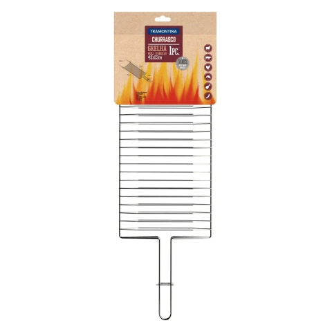 Grelha Para Churrasco Tramontina Em Aço Inox 72,5x22,5 Cm Alta Resistência