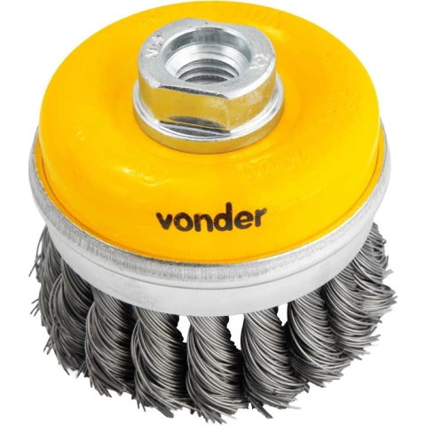 Escova Copo 3'' Rosca M14 12500Rpm Aço Carbono Vonder