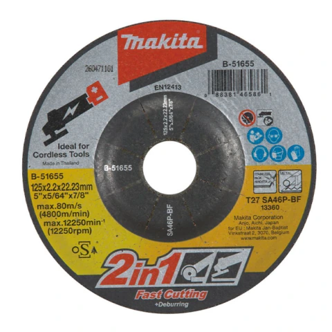 Disco de Corte e Desbaste 125 x 2 x 22.23 mm B-51655 Makita