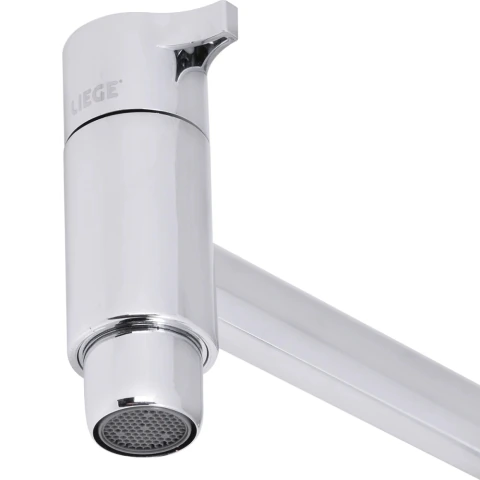 Torneira Para Cozinha Bica Alta Mesa Abs Cromado Abertura Rápida 1/4'' 1/2'' BSP Concept Liege