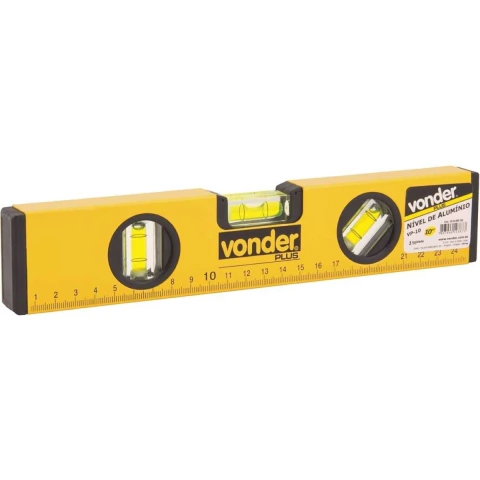 Nível alumínio 10" 3 bolhas - Vonder Plus