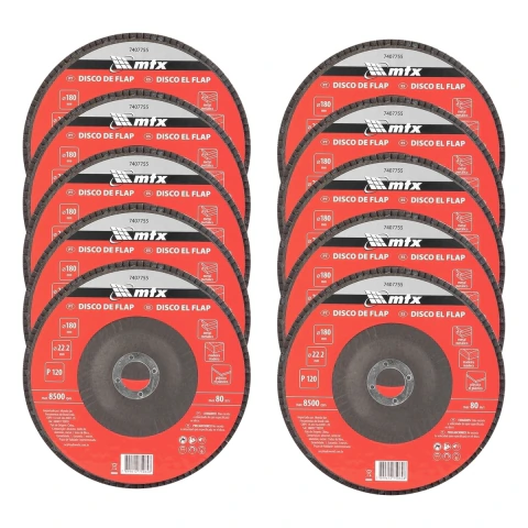 Disco Desbaste Flap Óxido Alumínio P120 180x22,2mm MTX
