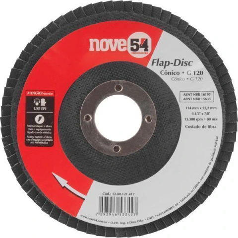 Flap-Disc Cônico 4.1/2" G120 Costado Fibra Nove54
