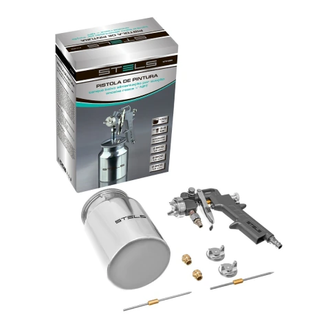 Pistola De Pintura Tanque Baixo 1000ml Bicos 1.2-1.8mm Stels 5731655 Profissional