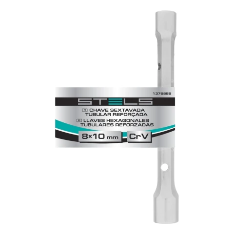 Chave Sextavada Tubular 8-10mm Cromo Vanádio Stels