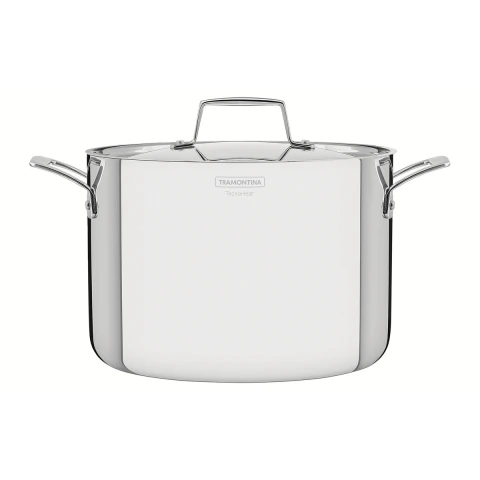 Caldeirão Tramontina Grano Aço Inox Corpo Triplo 24 Cm 7,7 L Indução Forno Alta Performance