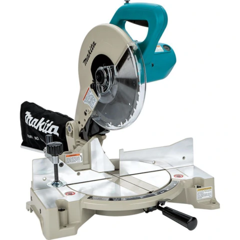 Serra de Esquadria 255Mm Industrial 1650W Com Coletor de Pó Morsa Lâmina LS1040 110V Makita