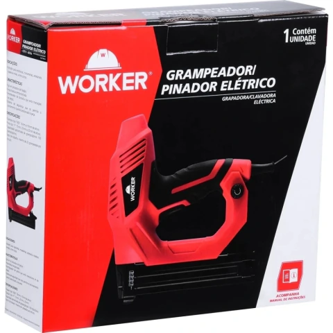 Grampeador Pinador Elétrico 220V 60Hz 20W Worker Grampos 16/19mm Pinos 15/20/25mm