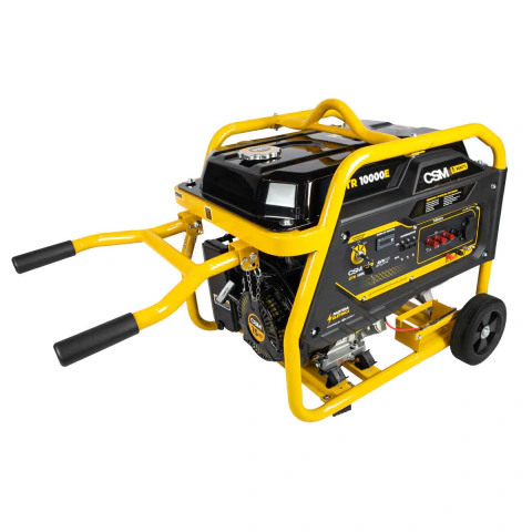 Gerador Portátil Gasolina Trifásico 380V 9kVA 15HP 10000E Partida Elétrica Retrátil AVR 25 Litros CSM