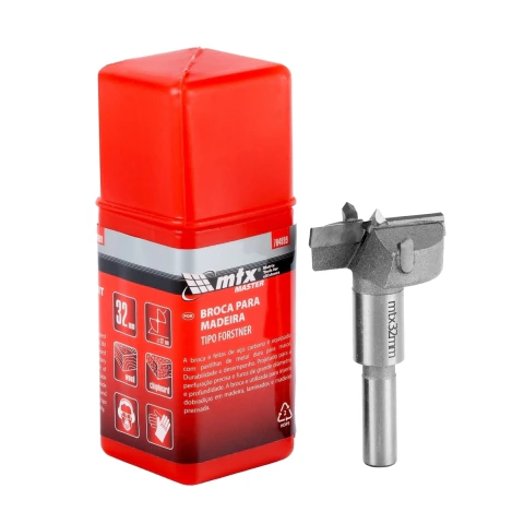 Broca Forstner Para Madeira 32mm 1-1/4'' Aço Carbono V8 MTX