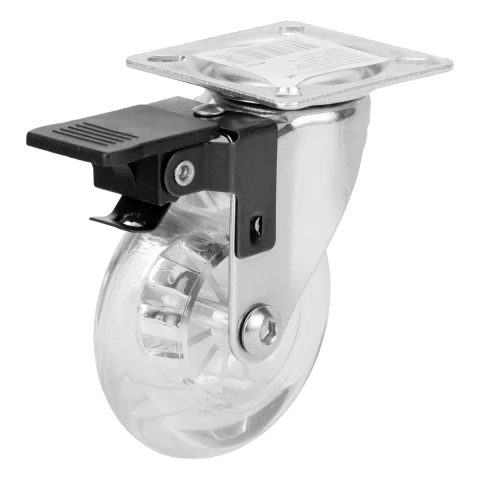 Rodízio Gel Giratório com Freio 3 Pol 75mm 55kg 1PC MTX