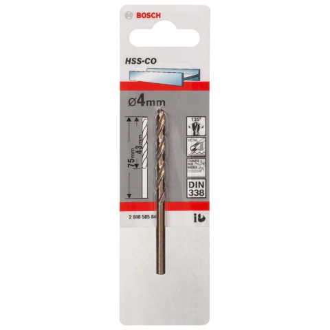 Broca Para Metal Bosch Aço Rápido Hss-Co 4 mm