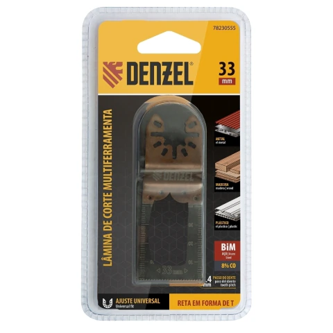Lâmina De Corte Multiferramenta Reta Bim Metal E Madeira 33 X 1,4 Mm 40 Mm 1 Peça Denzel