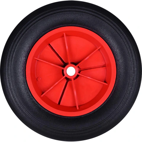 Roda Para Carrinho Carga 8'' 40kg Borracha Maciça 203mm Aro Plástico Furo Passante Worker