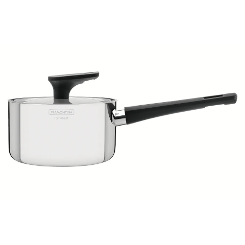 Panela Tramontina Grano Baquelite 16 cm 1,7 L Aço Inox Corpo Triplo Indução Antiaderente Premium