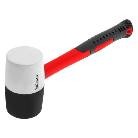 Martelo Borracha 680g Cabo Fibra Vidro MTX 111729 Preto/Branco