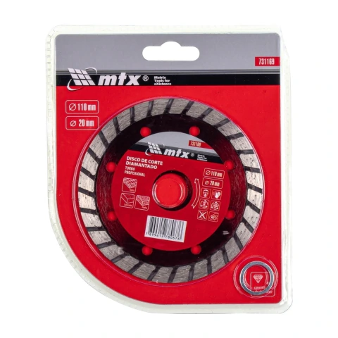 Disco de Corte Turbo Diamantado 110x20mm Cortes Precisos MTX