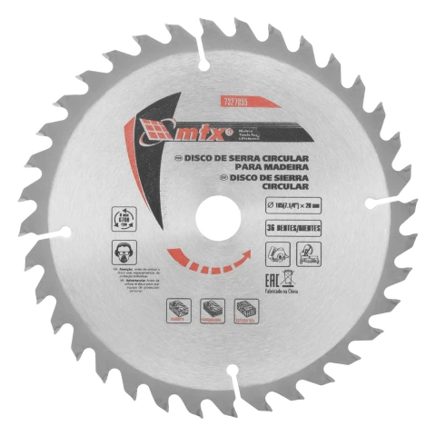 Disco Serra Circular 185mm 7,1/4'' 20mm 36 Dentes Widea MTX