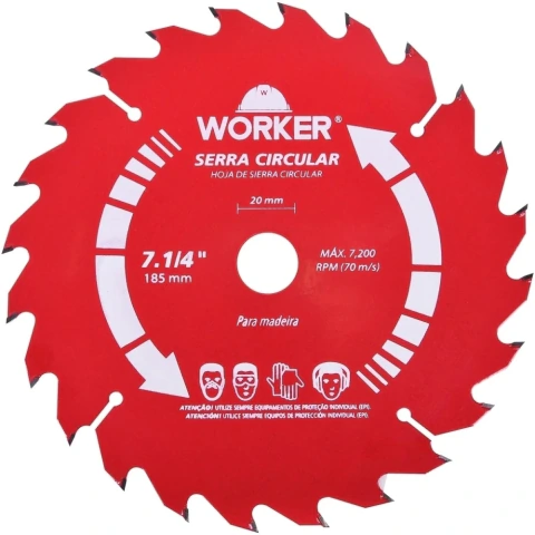 Serra Circular 7.1/4'' 185mm 1300W 127V Worker - Cortes Precisos