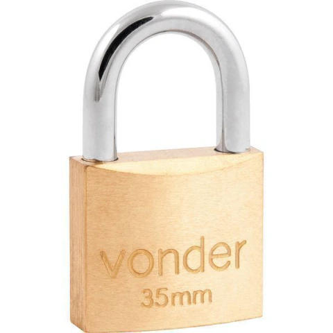 Cadeado latão 35mm haste normal Vonder