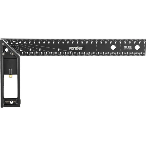 Esquadro 30Cm Multiuso 90° Inox Alumínio Nove54 Medição Precisa