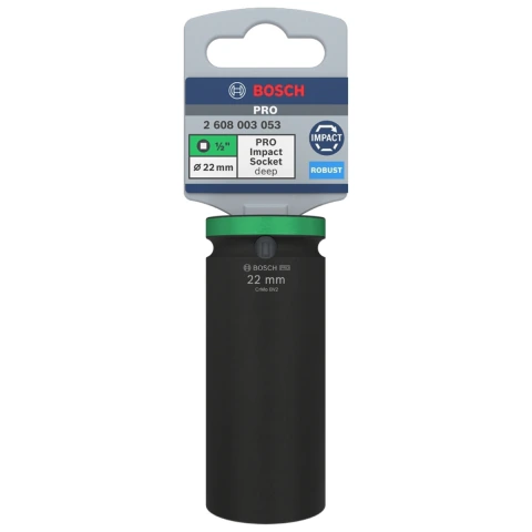 Soquete Bosch Pro Impact 22mm Longo Encaixe 1/2''