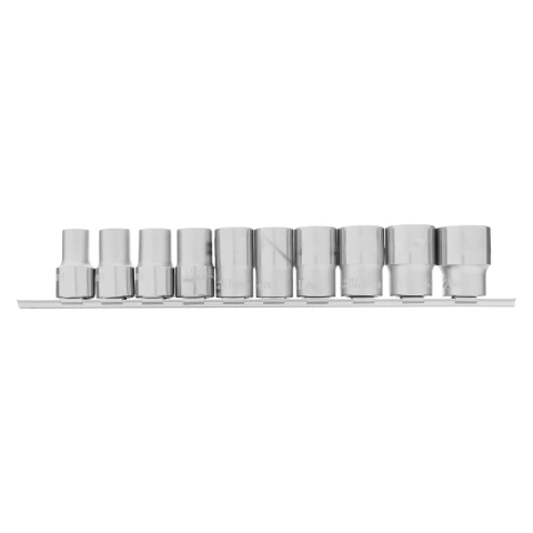 Jogo De Soquete Sextavado 1/2 Polegada 10 A 22 Mm 10 Peças Aço Cromo Vanádio Stels