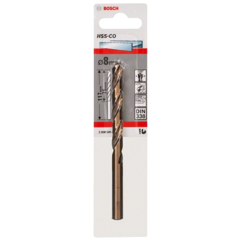 Broca Para Metal Bosch Aço Rápido Hss-Co 8mm