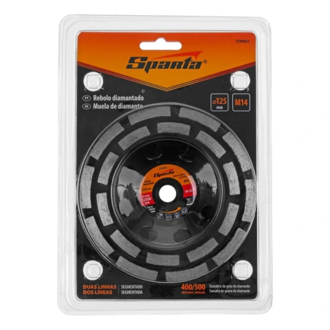 Rebolo Diamantado Dupla Linha 125mm Sparta Remoção Rápida Concreto Pedra