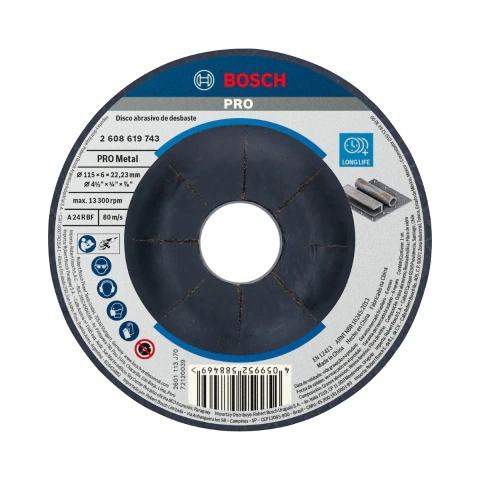 Disco De Desbaste Bosch Pro Metal 115X6,0mm Deprimido