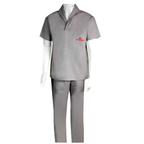 Uniforme Calça Camisa Brim Cinza P Worker Proteção Conforto Trabalho
