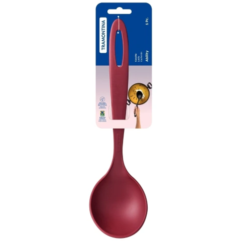 Concha Tramontina Ability Em Nylon Vermelha 180 Graus Celsius Antiaderente Para Cozinha Moderna