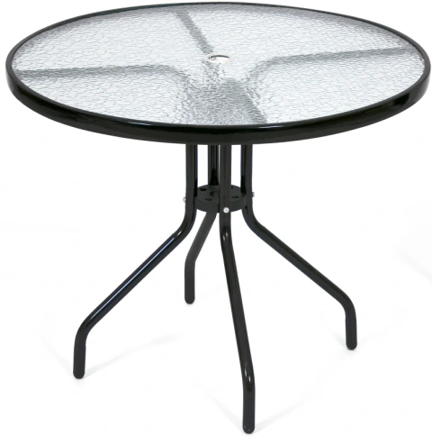 Mesa café 85cm em vidro temperado estrutura preta Bel Lazer