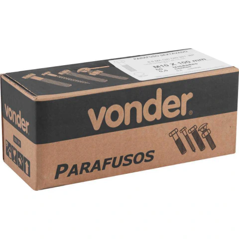 Parafuso Sextavado 8.8 10x100mm Din 931 Aço Carbono Oxidado Preto Nove54
