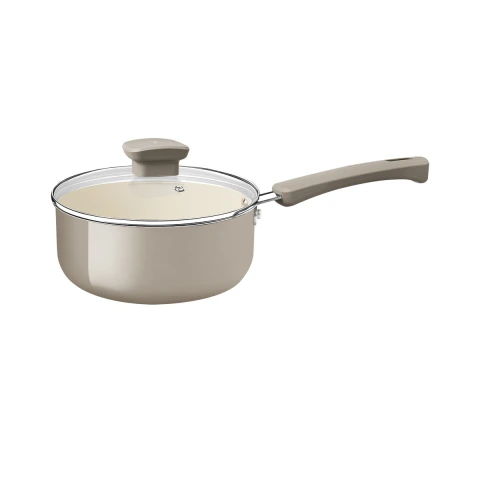 Panela Tramontina Veronese Alumínio Reciclado Cerâmica Bege 18 Cm 2 L Com Tampa