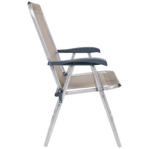 Cadeira de Praia Relax Comfort Alta Alumínio Bege Bel