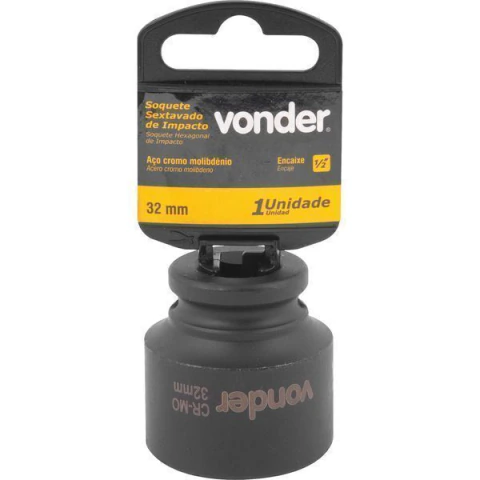 Soquete Sextavado de Impacto Encaixe 1/2" 32mm Vonder