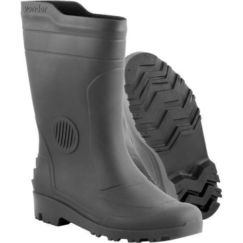 Bota pvc 38 cano médio sem forro preta ca36103 - Vonder Plus
